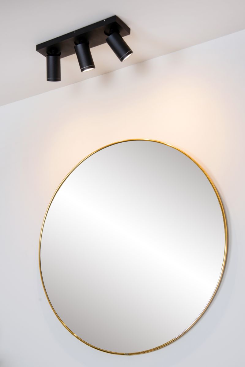 Lucide TAYLOR - Stropné bodové svietidlo Kúpeľňa - LED Dim to warm - GU10 - 3x5W 2200K/3000K - IP44 - Black